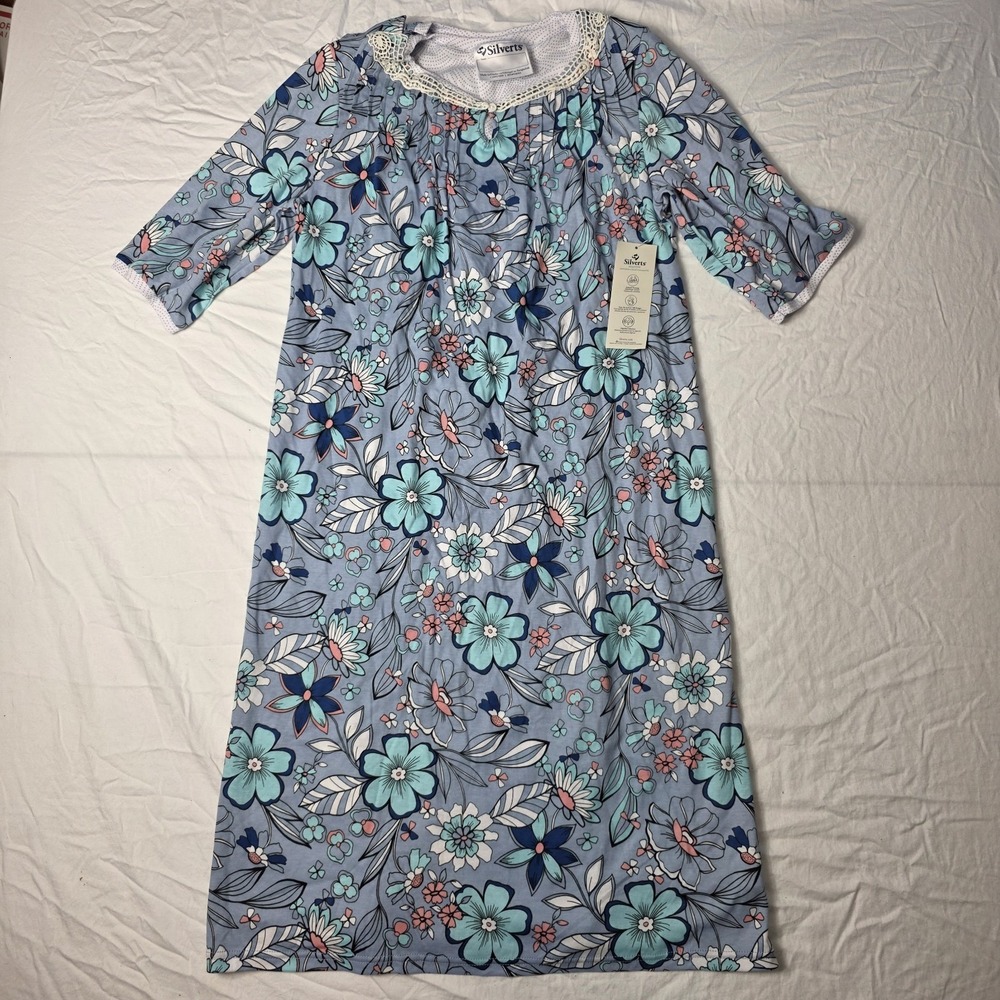 Silverts Adaptive Clothing Women's Gown Open Back Floral Small